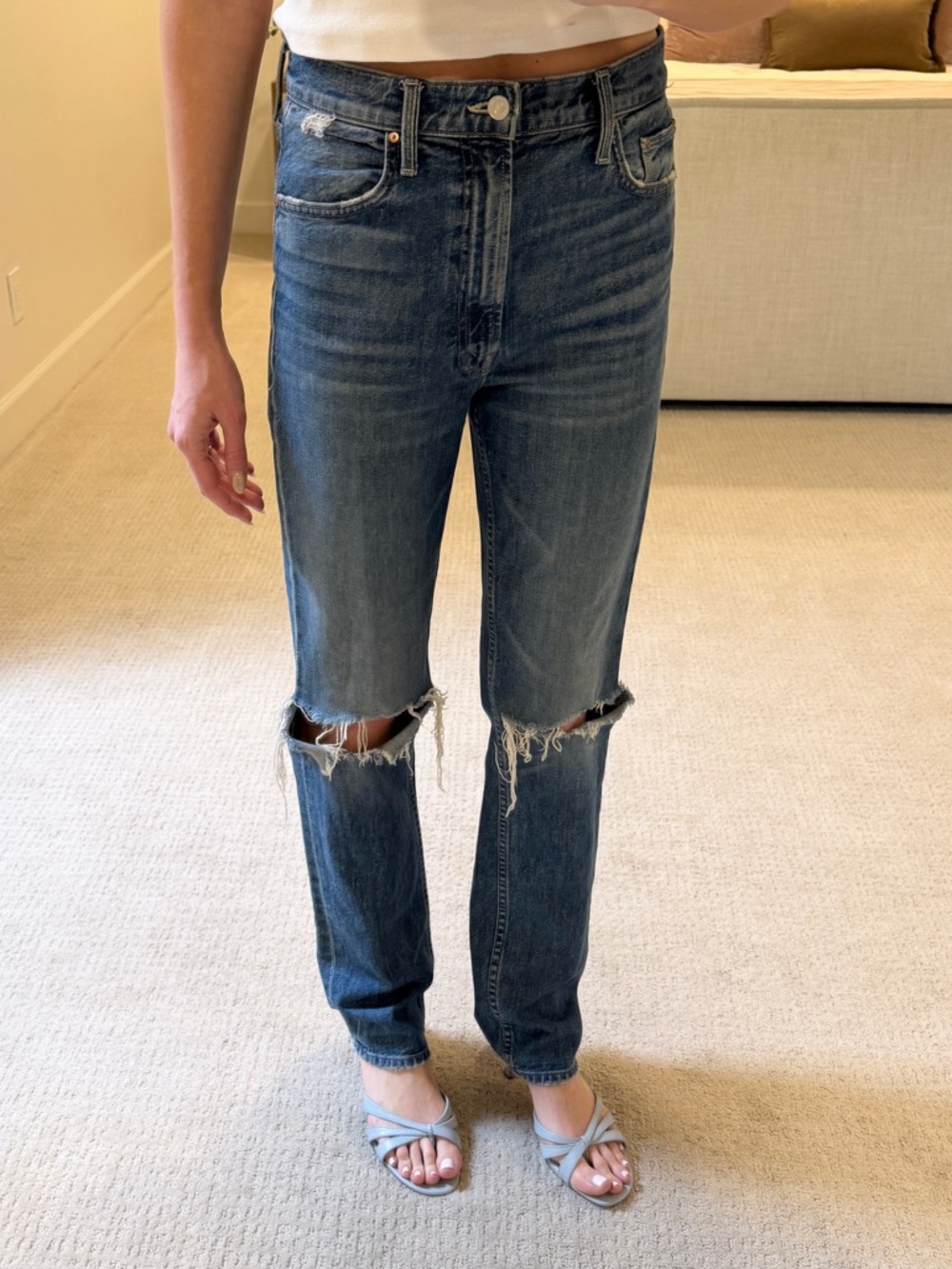MOTHER High Waisted Rider Skimp Jeans